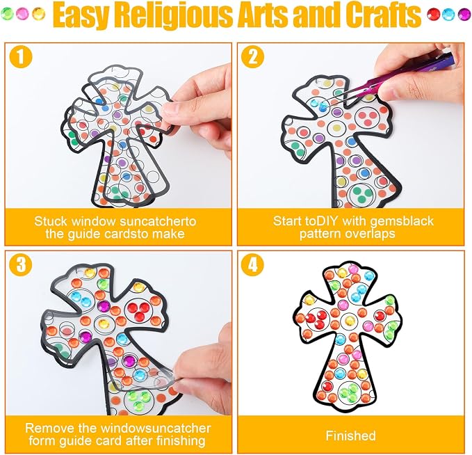 WinnerWhy 36 Set Religious Suncatcher Crafts Cross Diamond Art DIY Christian 5d - Image 4