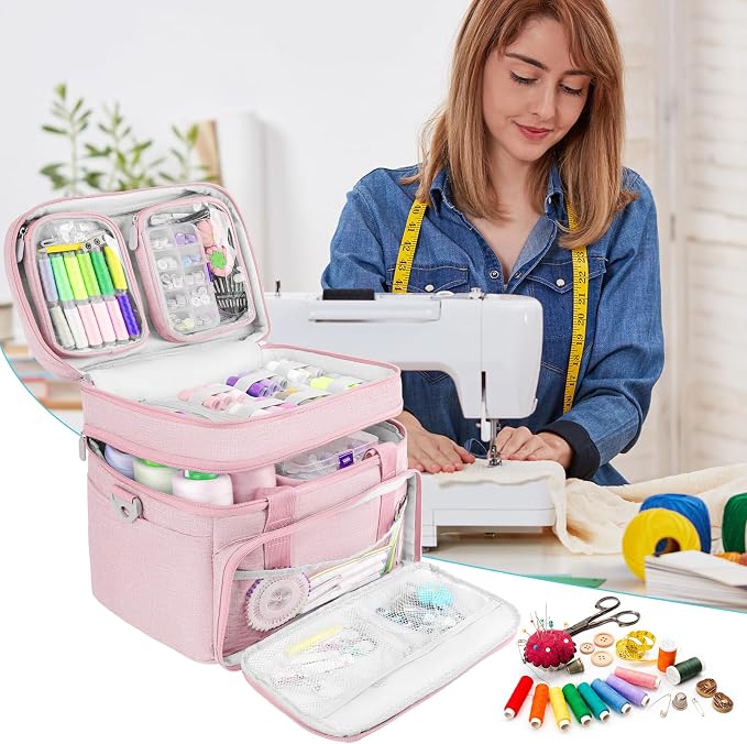 Sewing Box for Sewing Supplies​​, Double-Layer Organizer Bag - Image 6