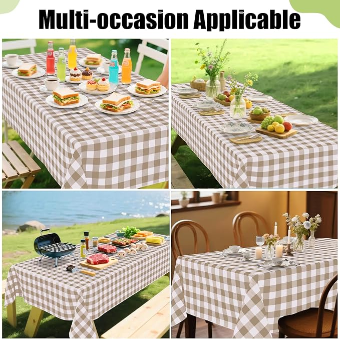 Smiry Rectangle Table Cloth, Waterproof Vinyl Tablecloths - Image 6