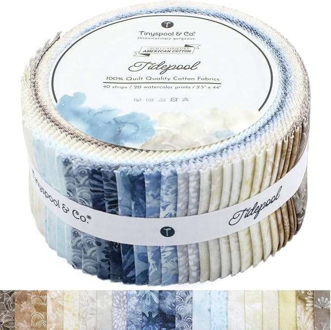 Tinyspool & Co.'s Twirlie Roll 40 Precut Quilting Fabric Strips by TinyspoolCo