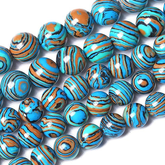 4MM Blue Malachite Beads Natural Stone Energy Healing Beads Round Loose Beads for Jewelry Making Bracelet 180pcs 2 Strands 32"