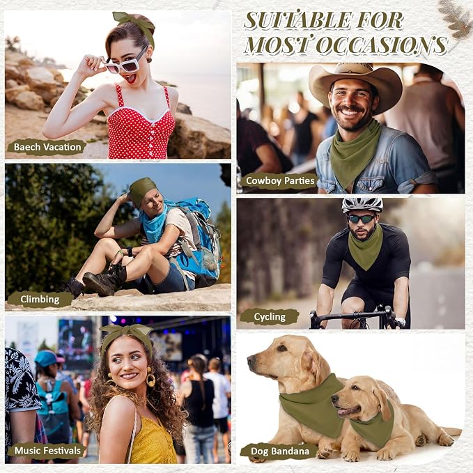 Suhine 100% Cotton Solid Bandanas Blank Bandanas Multifunctional Headband Scarf - Image 6