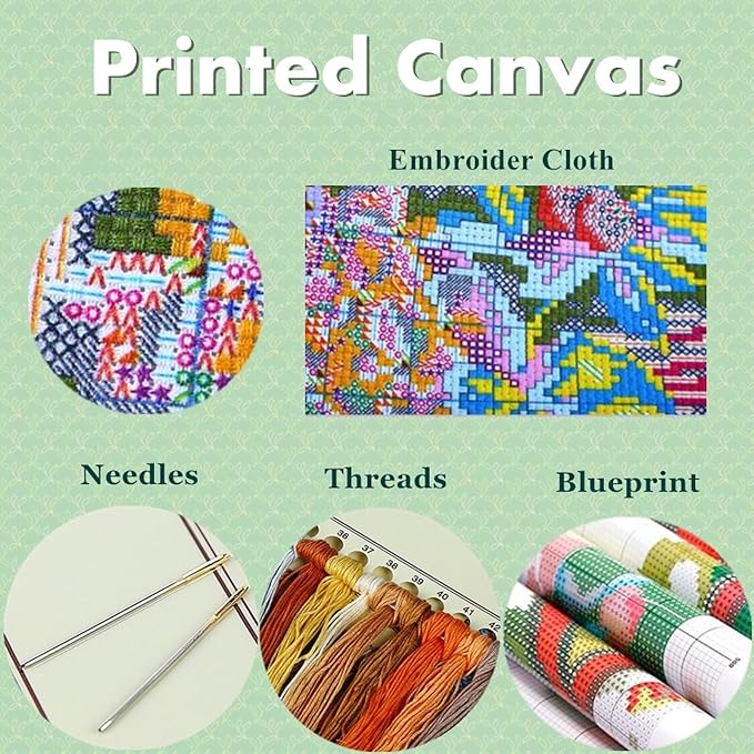 Joyhoor Cross Stitch Kits for Beginners, Stamped Cross-Stitch Supplies - Image 3