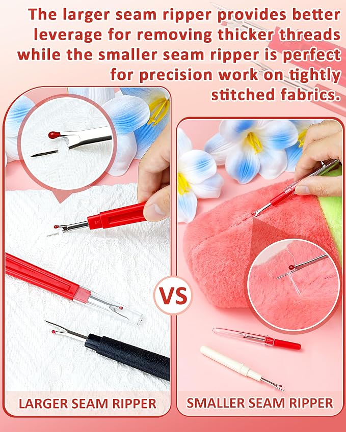 FIVEIZERO Seam Rippers for Sewing – 2 Big and 2 Small Stitch Remover Tools - Image 4