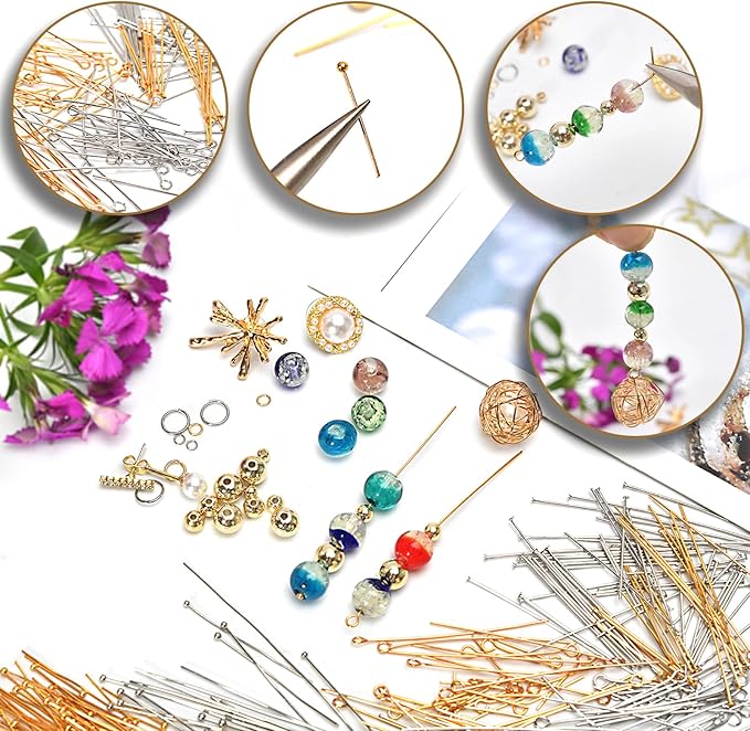 150pcs Silver Filled Eye Pins Non Tarnish Craft Earring Bracelet Jewelry Making Accessories Supplies (30mm (1.18in), Silver-Eye Pin)