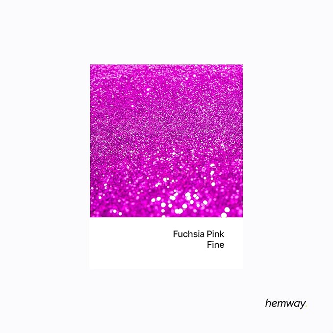 Hemway Polyurethane & Epoxy Resin Glitter 100g / 3.5oz Metallic Crystal Flake Additive for Flooring Jewelry Tumblers Glass Pigment - Fine (1/64" 0.015" 0.4mm) - Fuchsia Pink