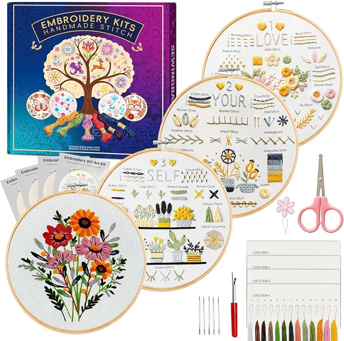 Huacan Embroidery Kit for Beginners by Home