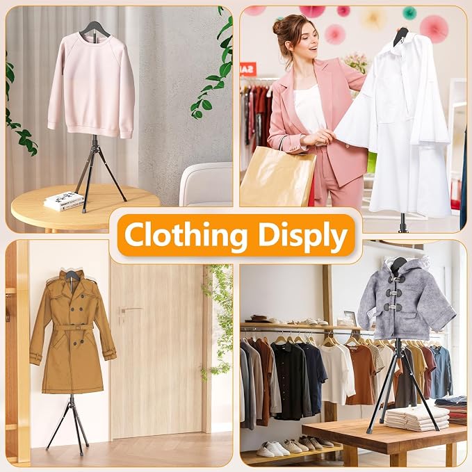 2 Pack Adjustable Shirt Display Stand 32-63 Inch, Foldable Clothing Display - Image 3
