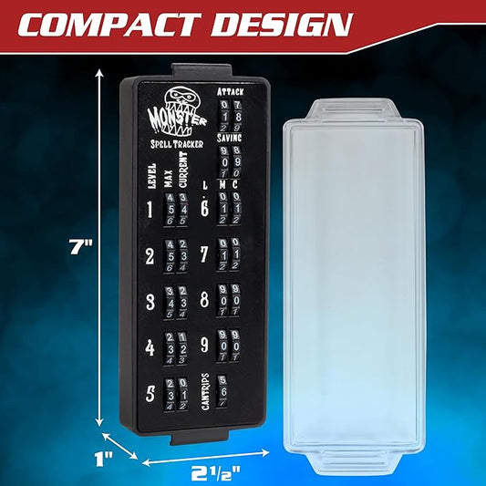 Ultimate RPG Spell Tracker for DND (4 pk)- Keep Track of All Magic Stats, Levels, Modifiers Easily w Adjustable Place-Locking Dials & Protective Cover- Compatible w Dungeons Dragons 5e Tabletop Games