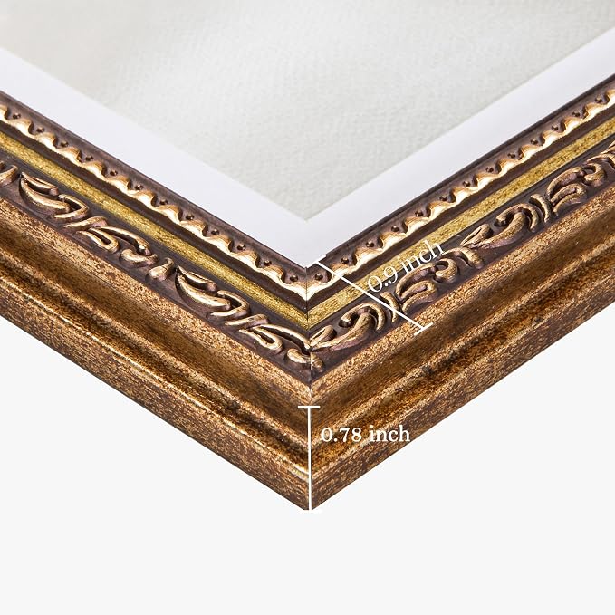 eletecpro 12x16 Vintage Picture Frame, Glass Cover, Bronze Gold, Horizontal or - Image 5