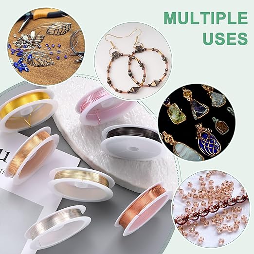 0.4 mm/26 Gauge Copper Wire for Jewelry Making, 30.2FT Copper Beading Craft Wire for Jewelry/Weaving/DIY Crafting/Planting, Color-Retaining [9.2M, Gold Tone]
