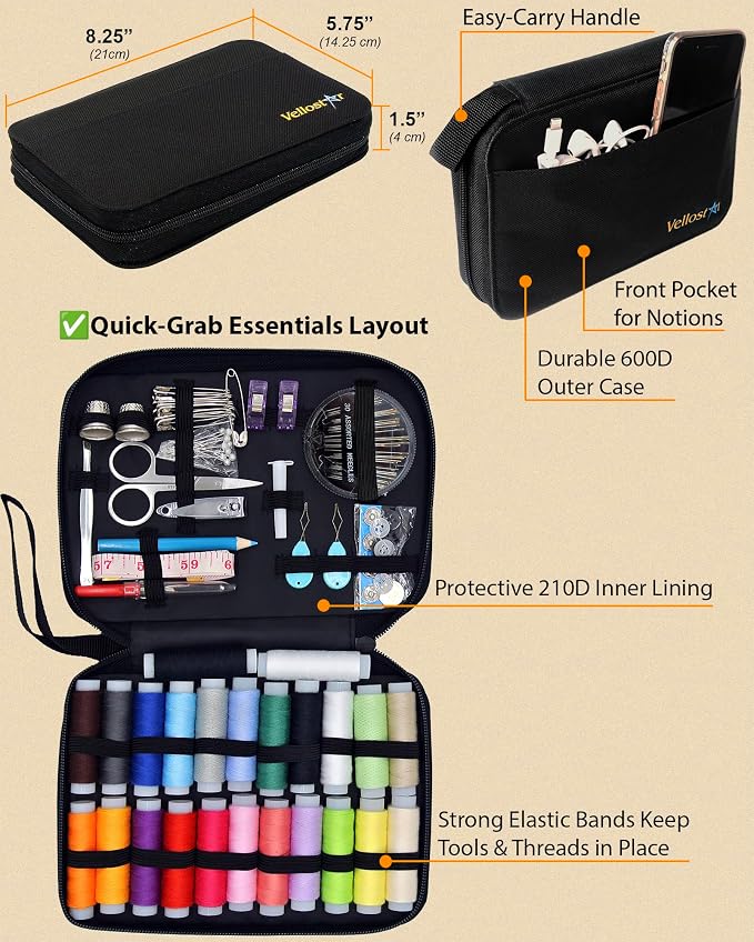 Vellostar Sewing Kit for Adults & Beginners – Portable Needle & Thread Travel - Image 6