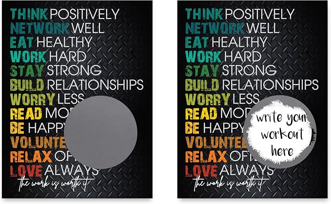 Gym Motivation Randomize Workout Scratch Off Make Your Own DIY 20 Pack 3x4 Note - Image 2