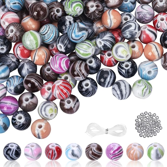 Quefe 500pcs Craft Beads in Ink Patterns by QUEFE