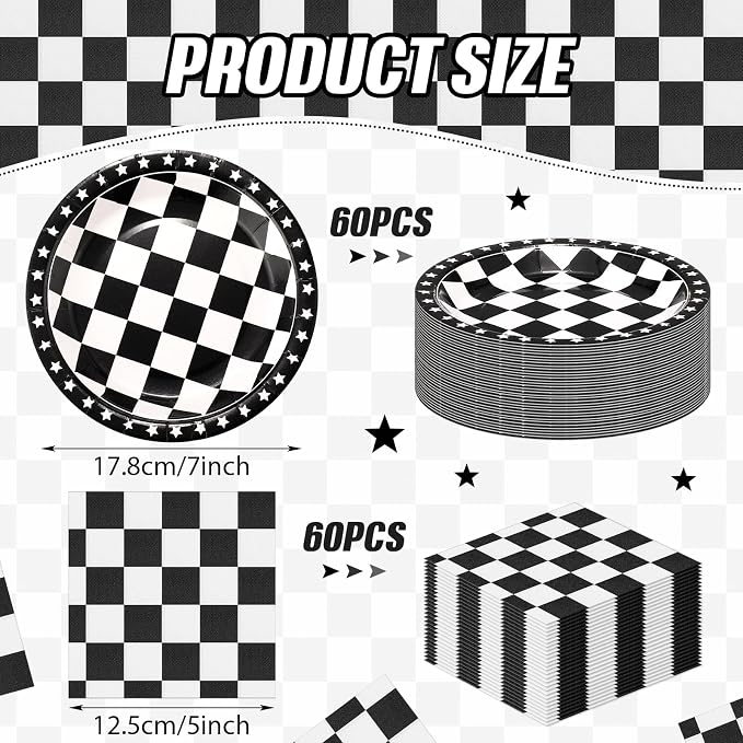 Zhehao 120 Pcs Disposable Paper Plates and Napkins Bulk Birthday Party - Image 2