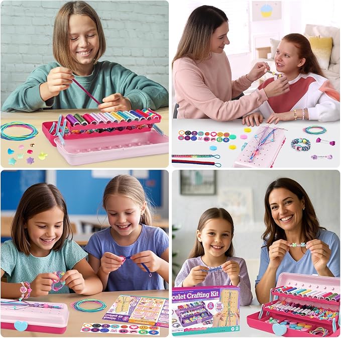 TingingYuli Friendship Bracelet Making Kit, 3-Layer Storage Box, Gift 6-12 | - Image 4