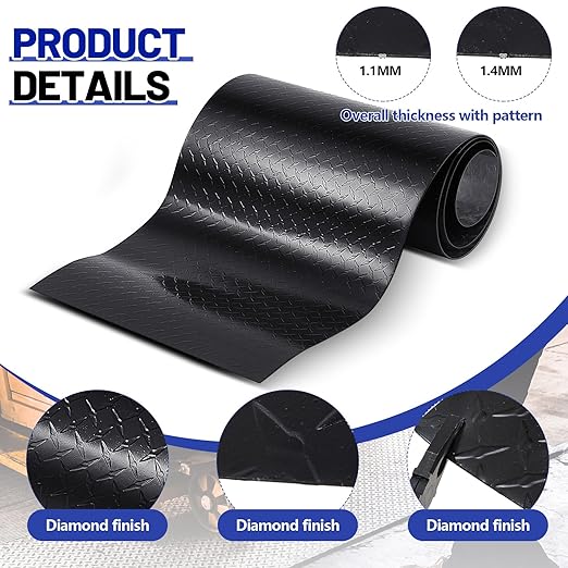 1pcs Diamond Plate Sheet Metal Heavy Duty Tread Aluminum Sheet Diamond Tread Plate for Wall Covering, Cargo Trailer, RV and More (24'' X 120'' X 0.06'',Black)