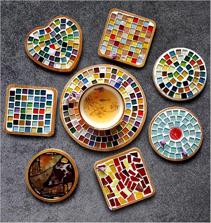 100 Pieces Mosaic Tiles Squares Light Green Crystal Mosaic Tile - Image 4