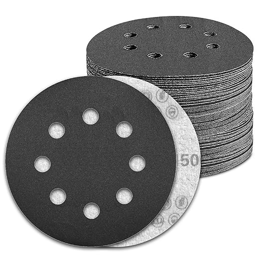 100 Pcs 5 inch Wet Dry Sanding Discs Grit 1500 Hook and Loop 8 Hole Silicon Carbide Orbital Sander Sandpaper