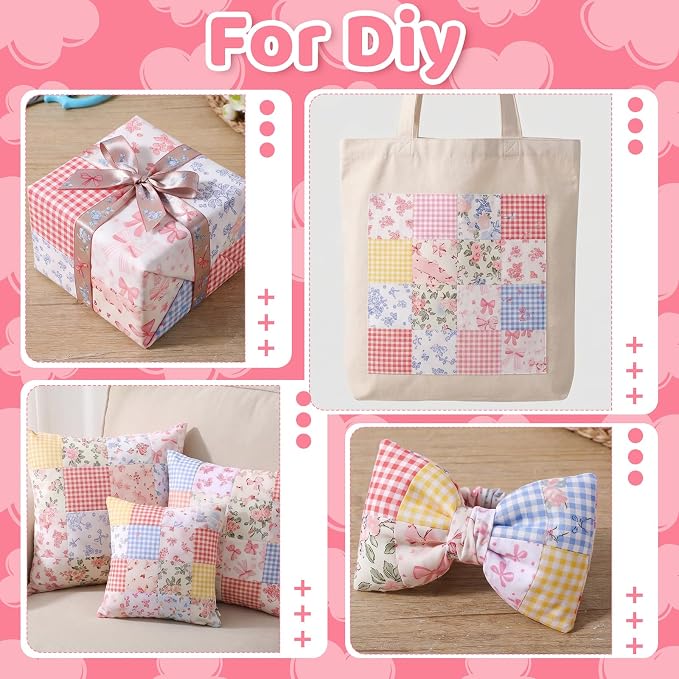 168 Pcs Multicolor Charm Packs for Quiltings, Beautiful Colorful Bow and Flower - Image 6