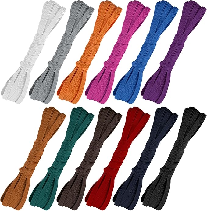 Airisoer 12 Rolls 1/4 Inch Elastic Band by Airisoer