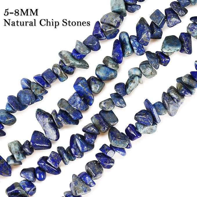 456 PCs Natural Chip Stone Beads, 5-8mm Irregular Multicolor Gemstones Loose - Image 3