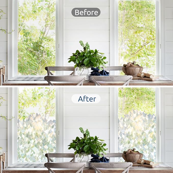 rabbitgoo Window Privacy Film, Crystal Icicles, 17.5" x 118.1" | Stained Glass - Image 8