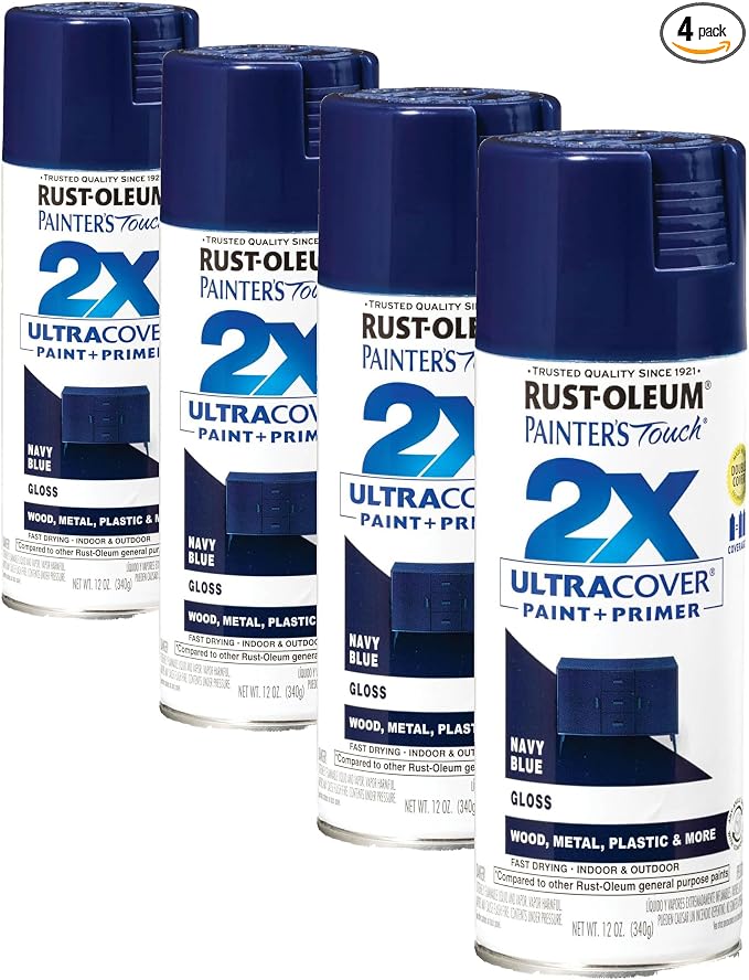 Rust-Oleum 334041 Painter's Touch 2X Ultra Cover Spray Paint, 12 oz, Gloss Navy by Rust-Oleum