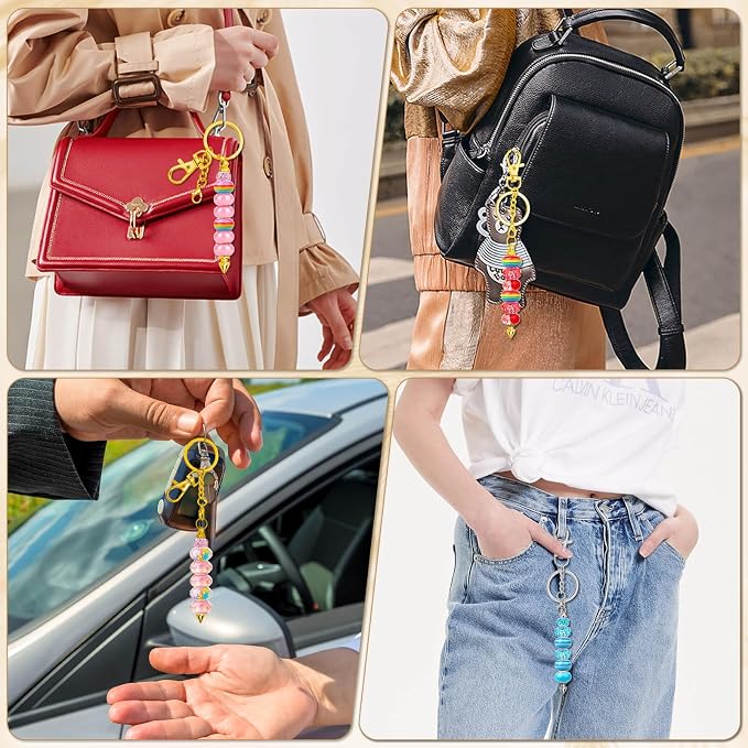 ROADPLUM 12 Pcs Beadable Keychain Bar, Alloy Blank Key Chain Accessories Bulk - Image 6