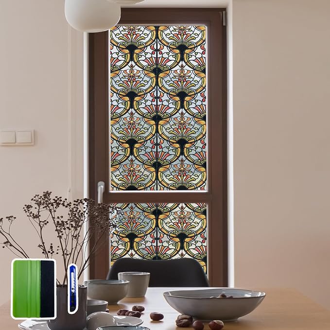 3D Vintage Stained Glass Window Film by ChicSkin