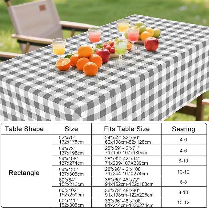 Smiry Square Table Cloth, Waterproof Vinyl Tablecloth - Image 7