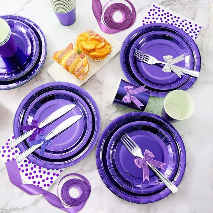 1 Inch Purple Satin Ribbons for Crafts, 6 Rolls Single-Faced Purple Assorted Ribbons for Gift Wrapping Flower Bouquet Wedding Invitations Bridal Shower Hair Bows Garland Party Decor
