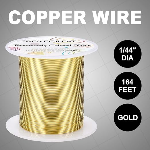 BENECREAT 22 Gauge 164FT Tarnish Resistant Gold Wire Jewelry Beading Wire - Image 5