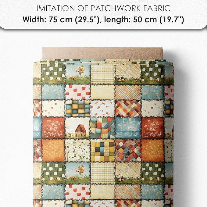 Patchwork Fabric Panel with Windmill Designs – 100% Cotton Satin, 6 Printed - Image 7