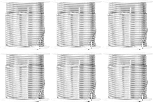 Mandala Crafts 22 Gauge Anodized Aluminum Craft Wire for Jewelry Making - 450 FT Colored Flexible Silver Combo Wire - Bendable for Bonsai Armature Crafting Sculpting