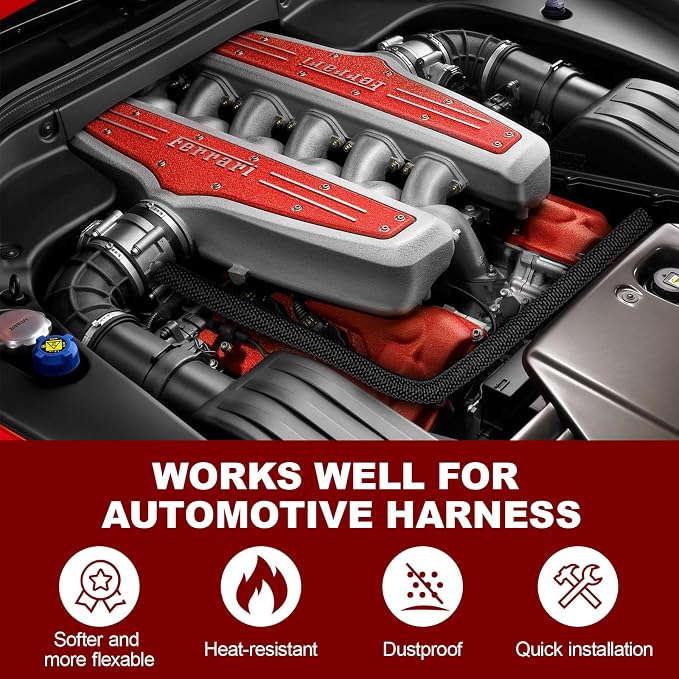 Automotive Wire Loom High Temperature Braided Wraps, Split-Sleeve Heat - Image 2