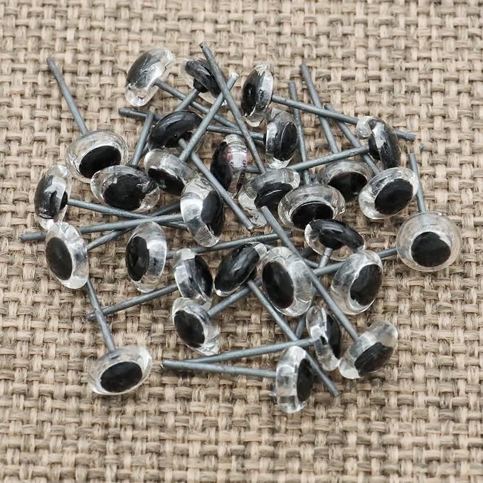 140Pcs Needle Felting Eyes 6-10mm mini Glass Black - Image 6