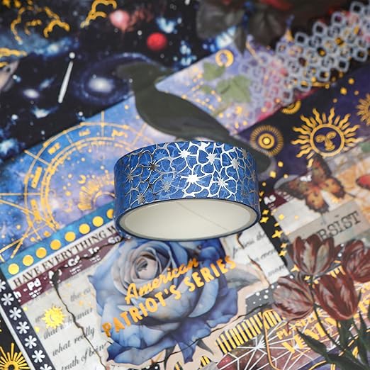 12 Rolls Charming Washi Tape Set Gold Silver Foil Detailing Arts Adhesive Tapes Basic Patterns Decorative Masking Tape Sets for Craft, Kids, Scrapbook, DIY, Gift Wrapping (Royal Splendor)