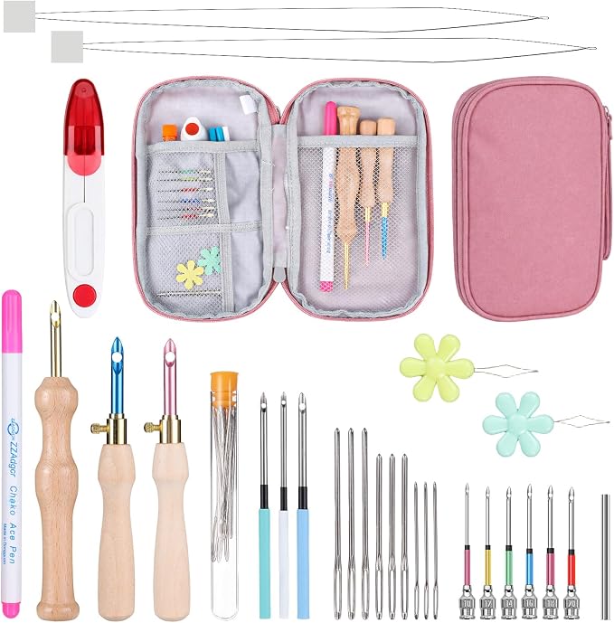 29 Pcs Punch Needle Embroidery Kit, Complete Set by Needbrock