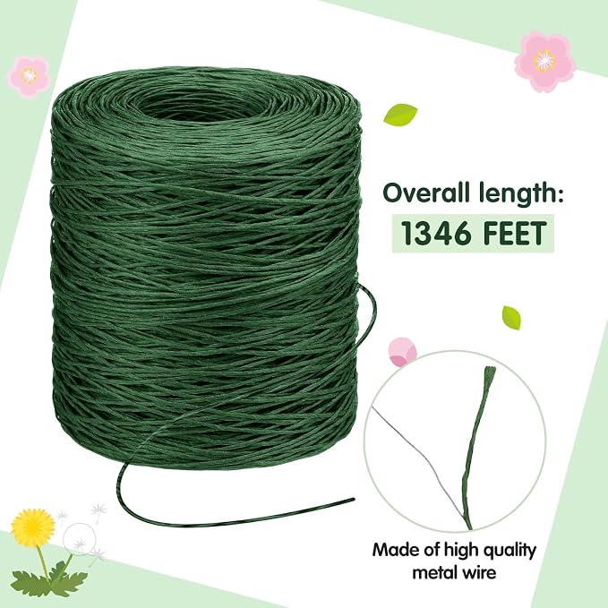 Syhood 1345 Feet Floral Vine Bind Wire Rustic Wrapping Wire - Image 2
