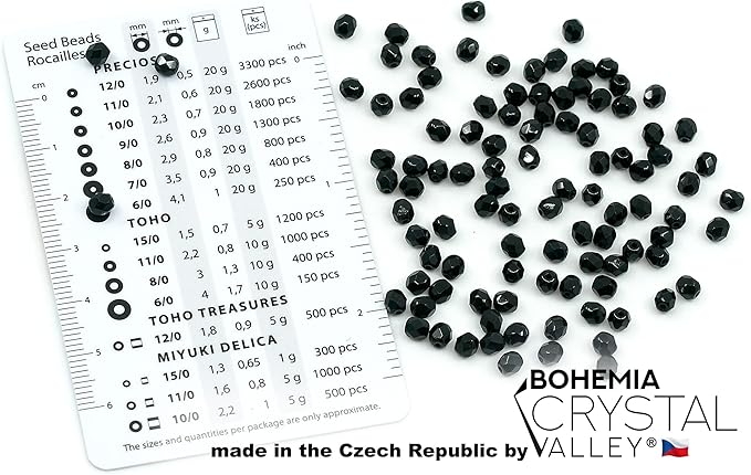 100pcs Faceted Fire Polished Pressed Czech Glass Beads 4mm (0.16in), Jet Black 23980