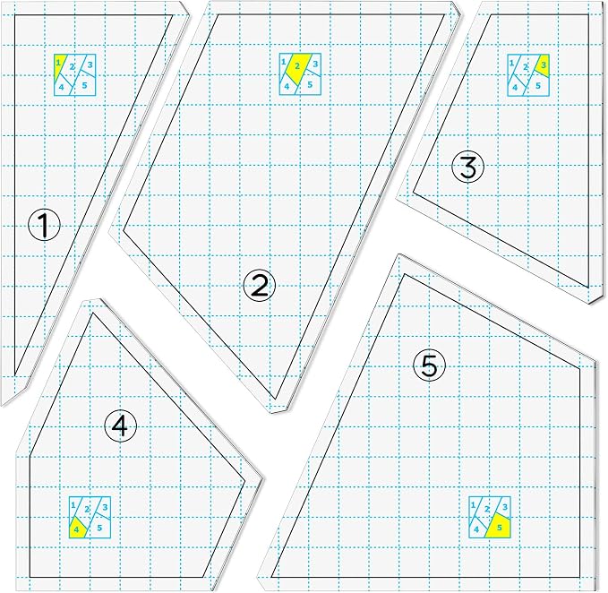 Quilting Template Set Acrylic Cutting Templates by Jutom