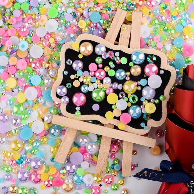 3900+ Pcs Rhinestones and Pearls Kit, 2-10mm Flatback Gems - Image 5