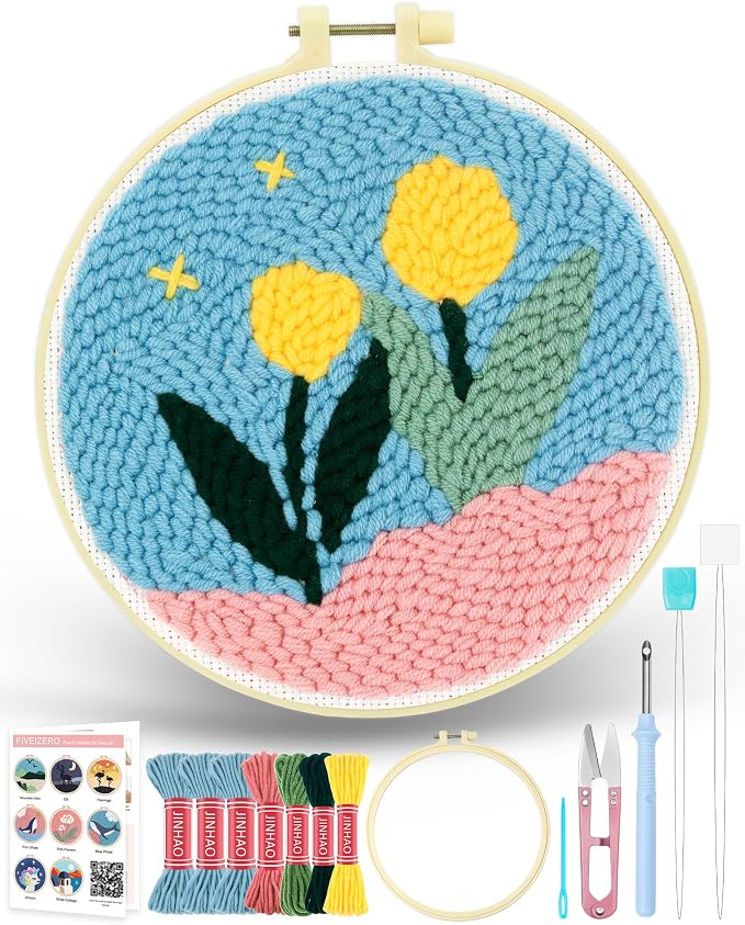 FIVEIZERO Punch Needle Kit for Beginners, Yarn Punch Needle Art Craft Kit for by FIVEIZERO