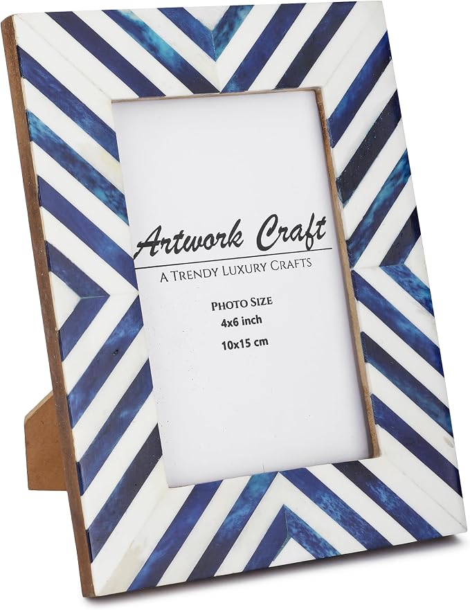 Picture Photo Frame Chevron Herringbone Art Inspired Vintage Table-Top/Wall - Image 2
