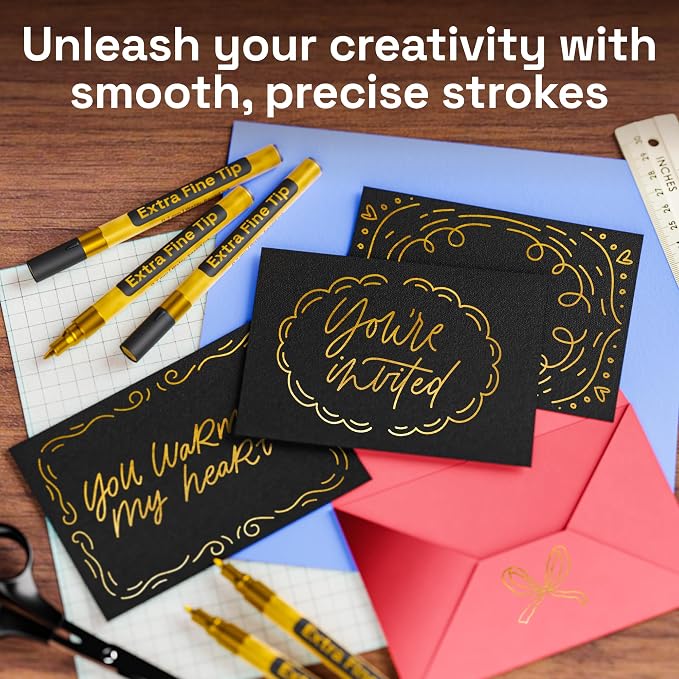ARTISTRO 5 Gold Paint Pen for Rock, Painting - Image 2