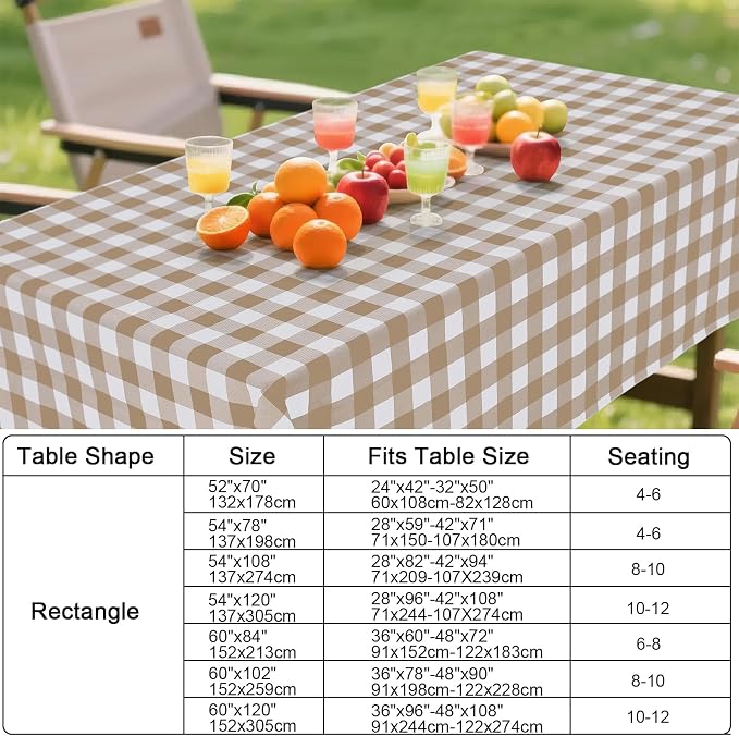 Smiry Oval Table Cloth, Waterproof Vinyl Tablecloths - Image 7