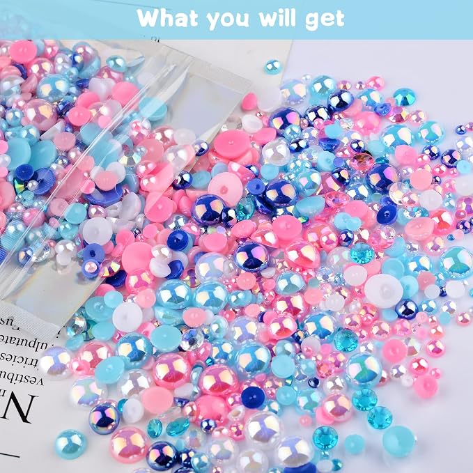 3900+ Pcs Rhinestones and Pearls Kit, 2-10mm Flatback Gems - Image 7