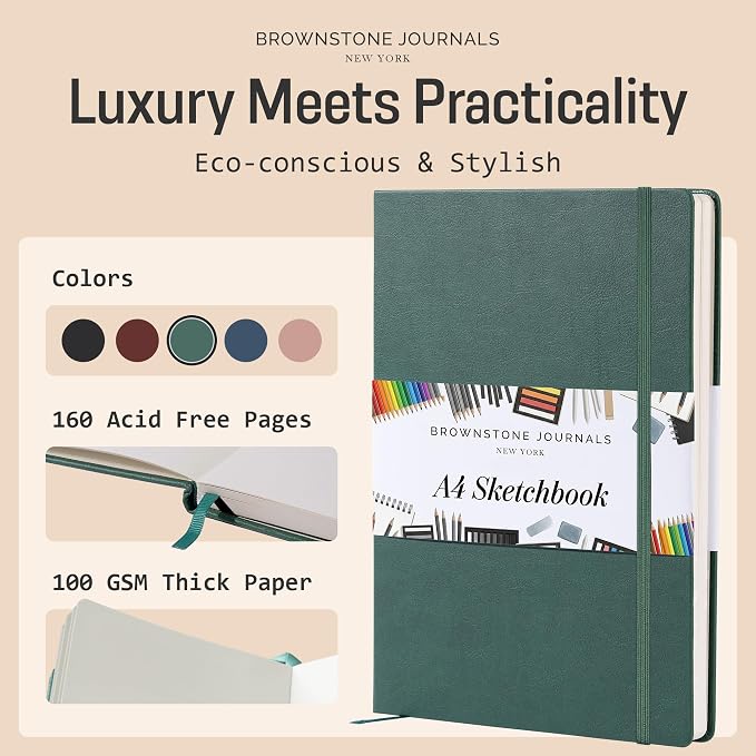 BROWNSTONE JOURNALS A4 Sketch Book Hardcover - Image 2
