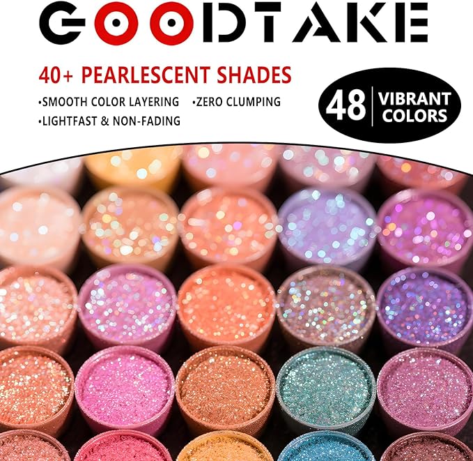 GOODTAKE Pearl White Mica Powder, Mica Pigment Powder for Soap Making, Candle Making, Epoxy Resin, Slime, Nail Polish, Eye Shadow - Natural Mica Powder for Resin (Pearl White, 2 oz)